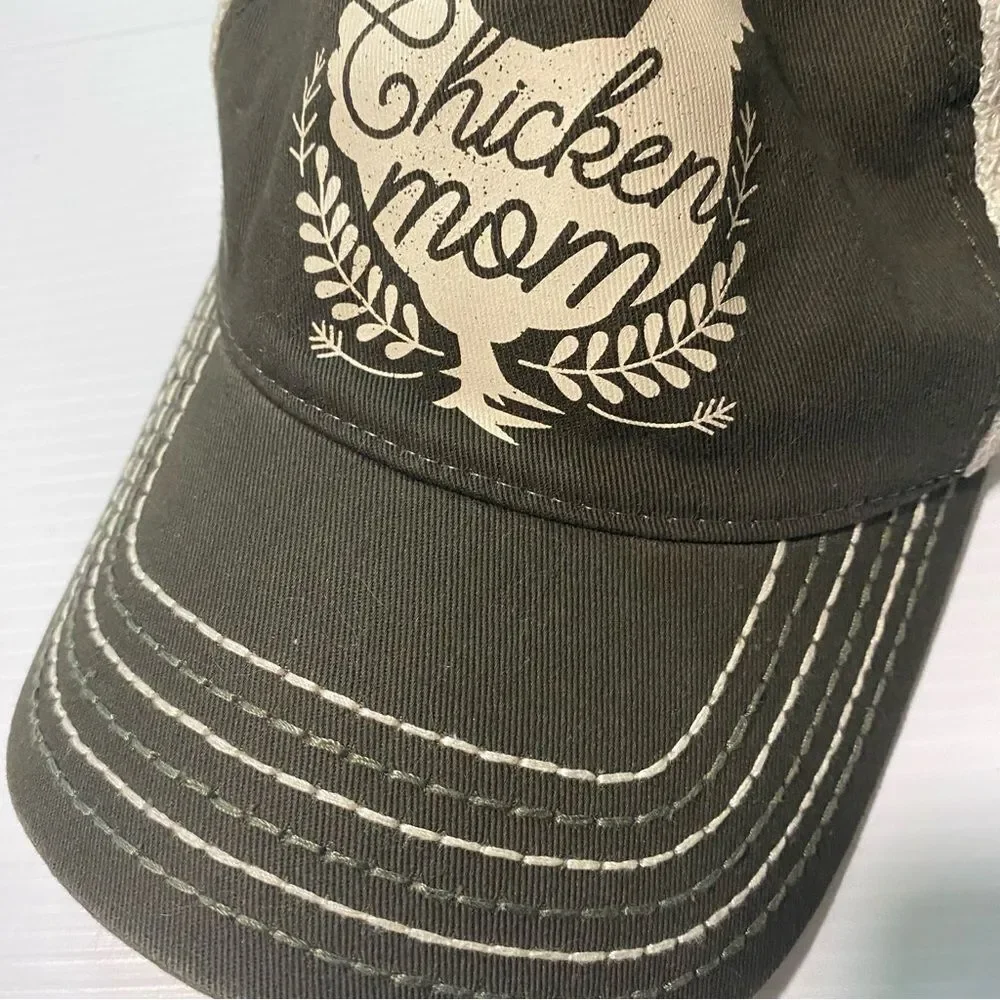 John Deere Chicken Mom baseball cap Hat boho prairie farmhouse snapback - Picture 2 of 7
